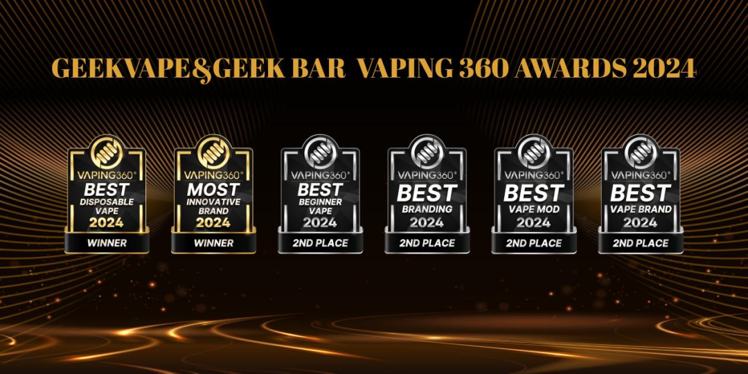 Geekvape与Geek Bar在Vaping360 2024年度奖项中表现卓越，硕果累累